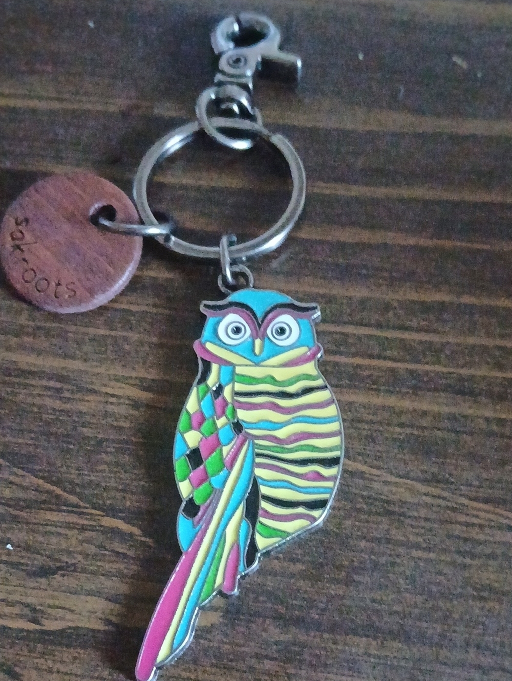 Sakroots Colorful Owl Keychain for Pets Bird Lovers - Multicolor